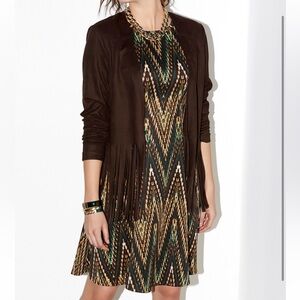 Karen Kane Fit and Flare Scuba-Knit Zig Zag Dress Small Sleeveless